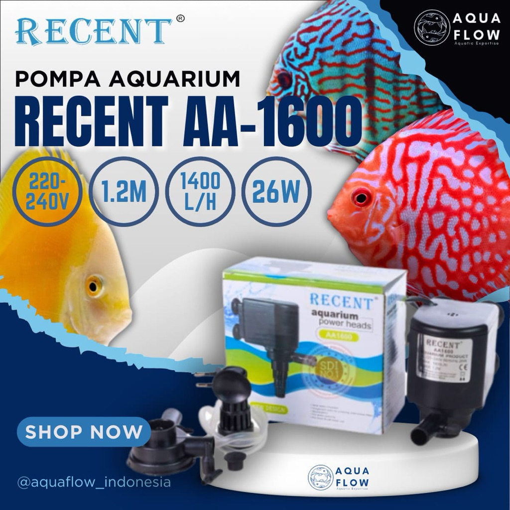 Pompa Aquarium Recent AA 1600 1400L/H 26W / Pompa Kolam / Pompa Aquarium