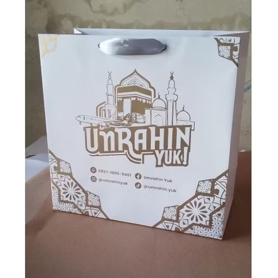 Paper Bag Custom / Tas kertas Ivory Glossy FREE DESIGN Uk. 20x6x32