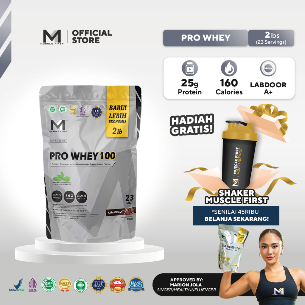 MUSCLE FIRST Pro Whey 100 2lbs/900gr - Whey Protein Suplemen Fitness