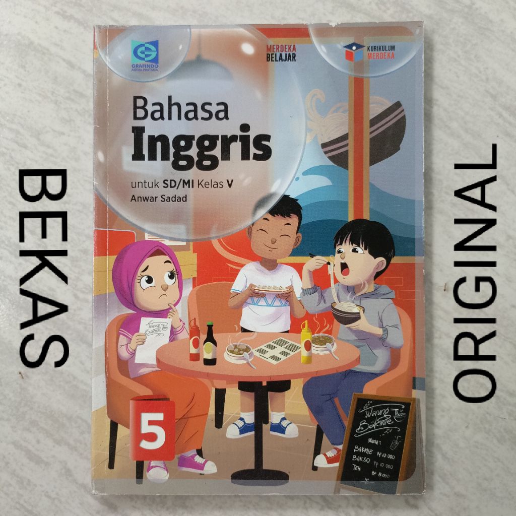 ( BUKU BEKAS ) ( ORIGINAL ) Bahasa Inggris Kelas 5 V SD MI Penerbit Grafindo Media Pratama Kurikulum