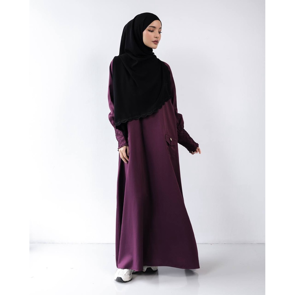 SHI ATHAYA DRESS BURGUNDY NOURE X NATASHA RIZKY
