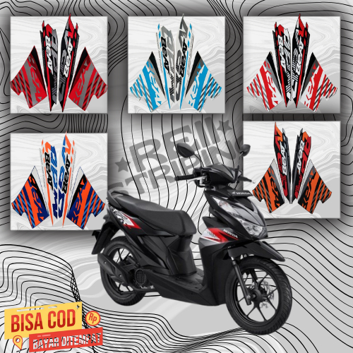 Stiker Striping Honda Beat  NEW 2021 - List Stiker Standar Beat CBS 2021  Termurah