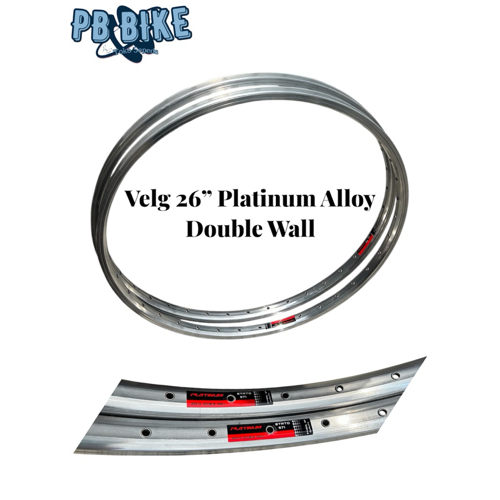 Velg/Pelek 26” Platinum Alloy Double Wall Velg/Pelek 26” Platinum Alloy Double Wall