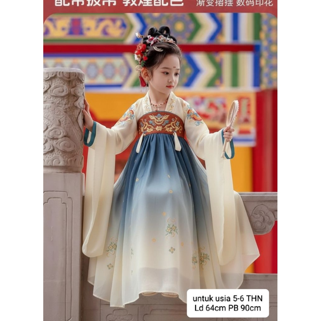 Hanfu anak Gaun princess gaun pesta anak mewah