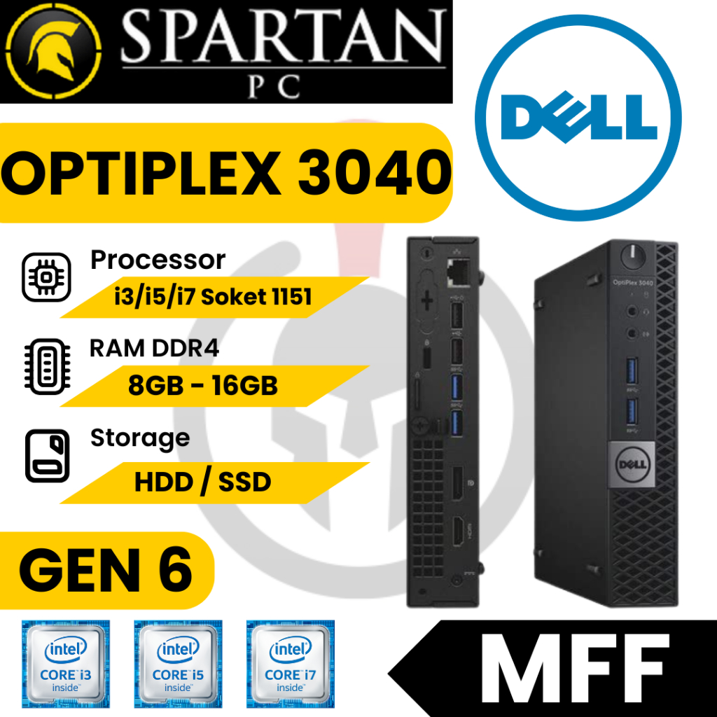 Dell OptiPlex 3040 / 5040 / 7040 Micro MFF PC Mini i3 / i5 / i7 Gen 6 Komputer Tiny