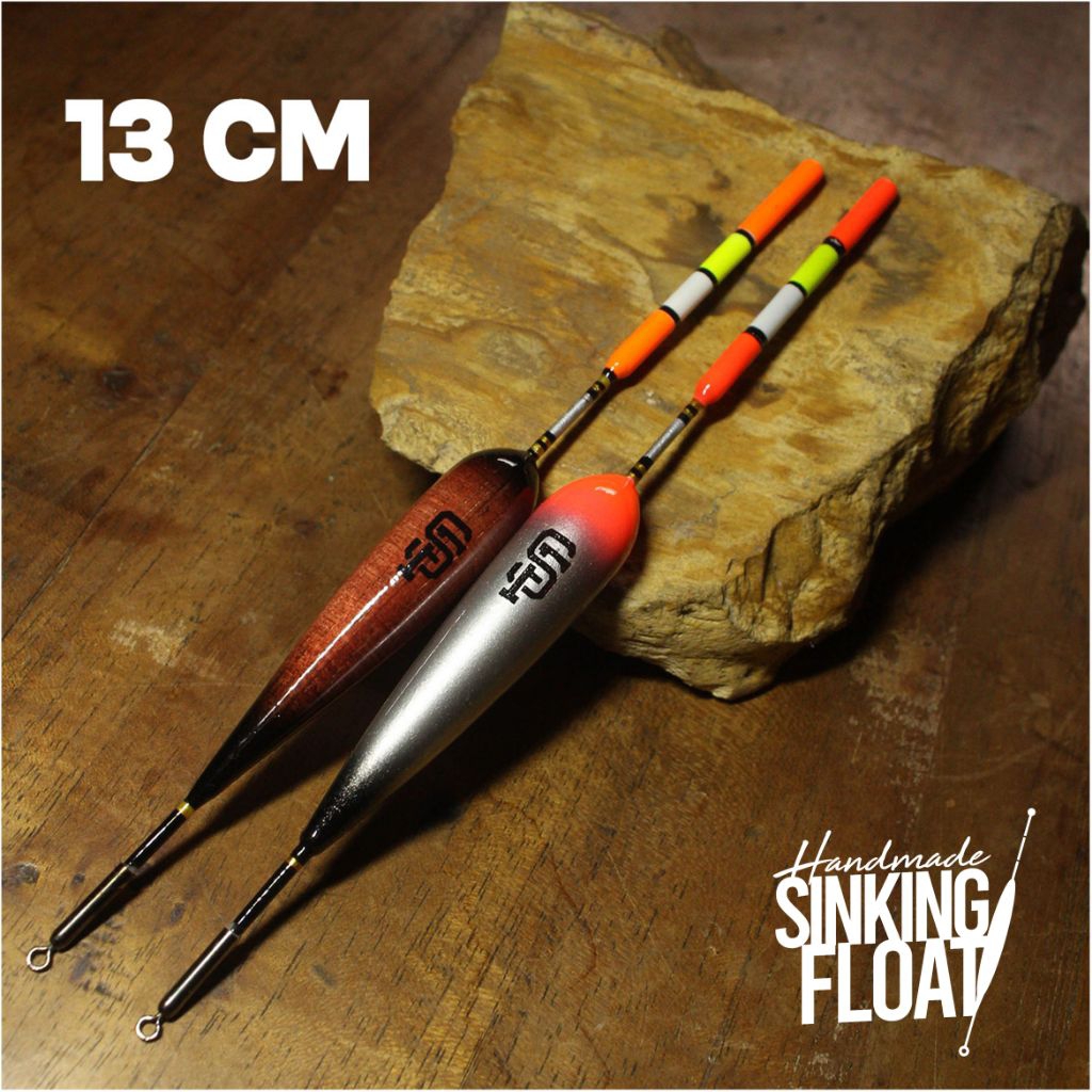 Kambangan Pancing nila Sinkingfloat 13cm Mahogany dan silver