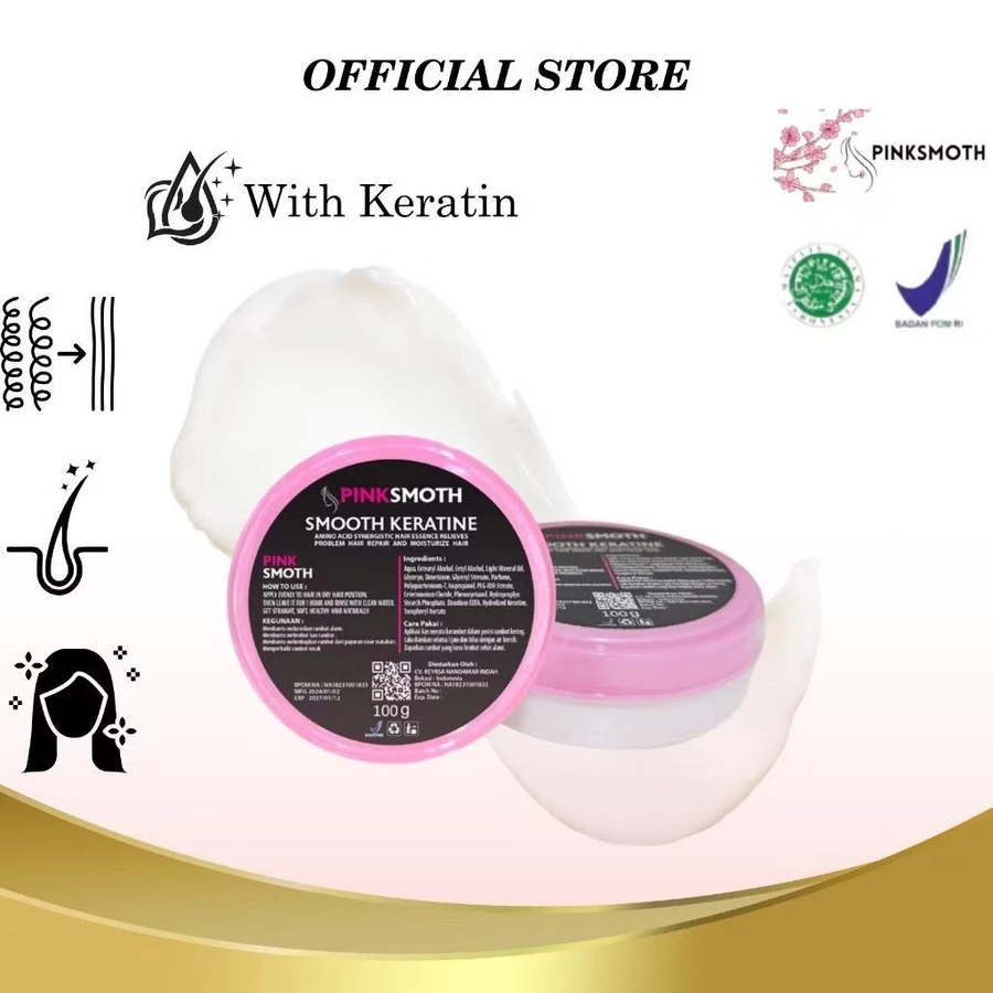 Pelurus Rambut Smothing Keratin Rambut Pinksmoth Travel Size 100ml