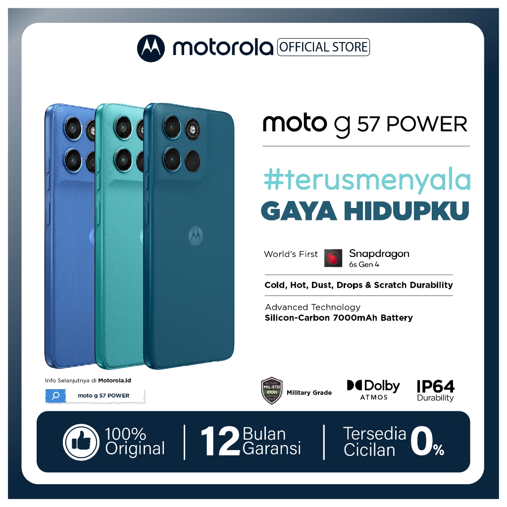 Moto G57 Power 5G - RAMBoost 24GB/256GB -  Snapdragon6s Gen4 - Antutu 625K - 7000mAh SiliconCarbon -