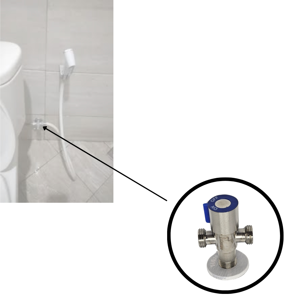 Stop Kran Cabang 2 Cocok untuk Kloset dan Bidet Universal - Sparepart Kloset Duduk