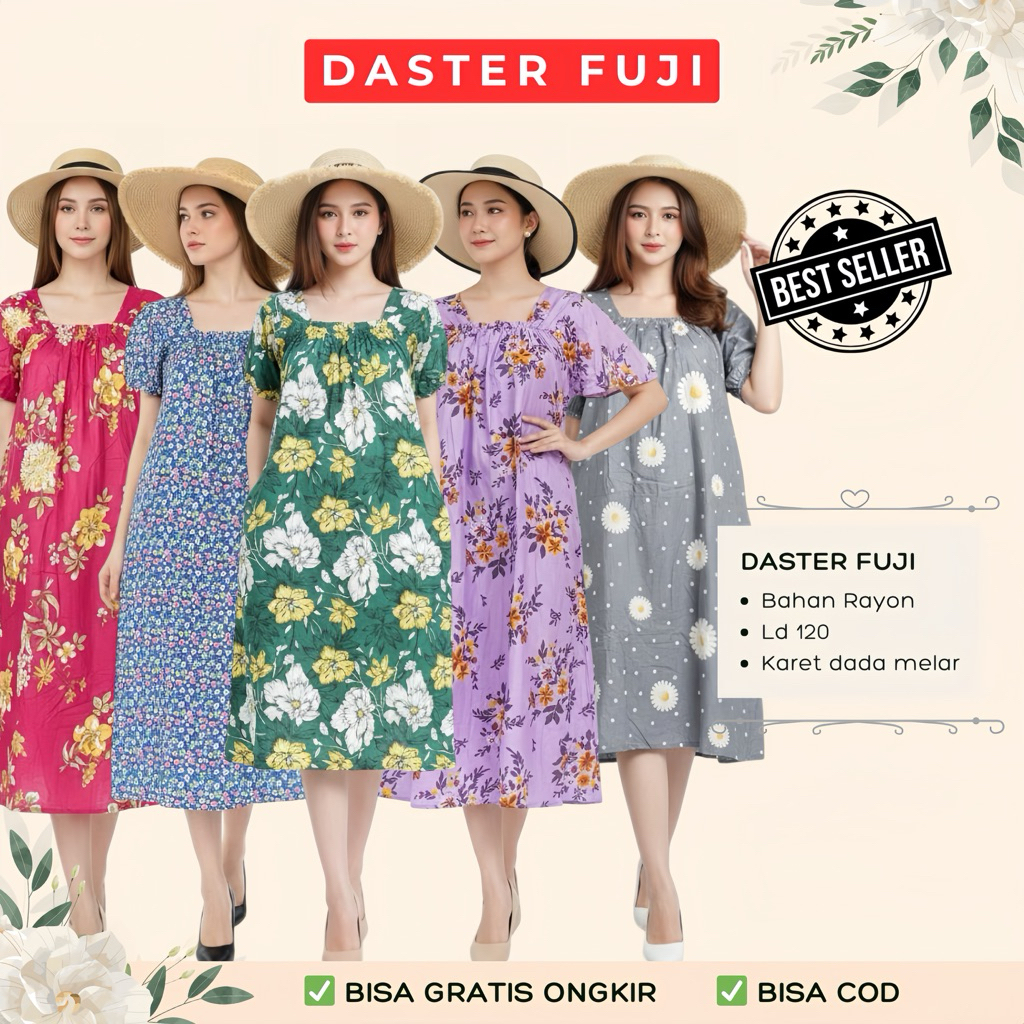 Daster Fuji Rayon Busui Kerut Dada Remaja Ibu Rumahan Terbaru Viral Kekinian Bestseller
