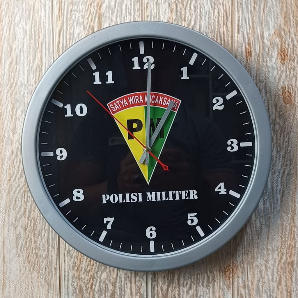 Jam Dinding Polisi Militer Angkatan Darat 32cm