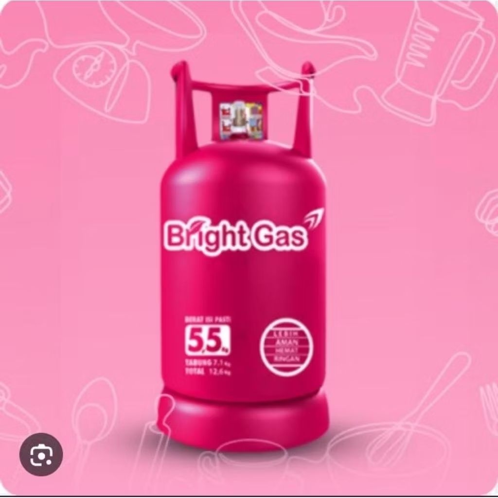 TABUNG BRIGHT GAS PINK 5.5 KG KOSONG