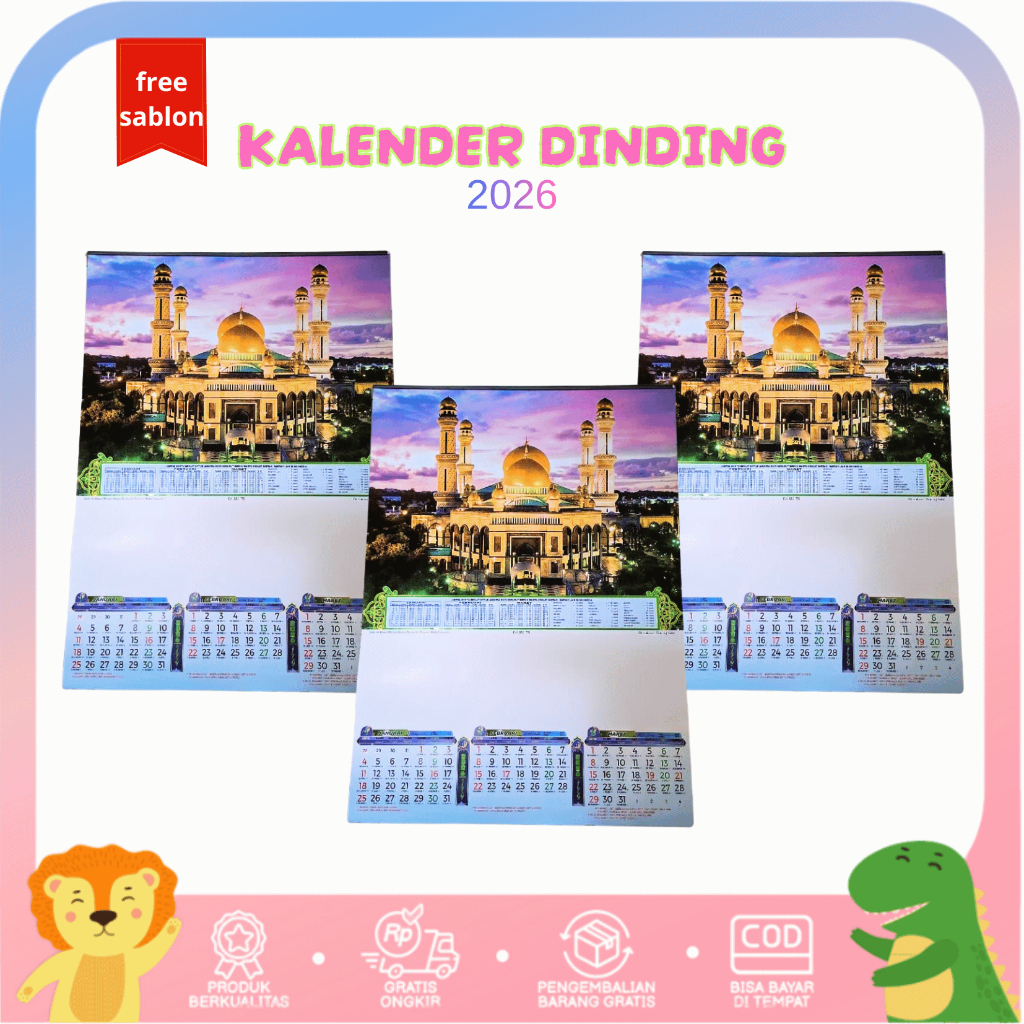 Kalender Dinding Triwulan Tahun 2026 Bisa Custom Sablon
