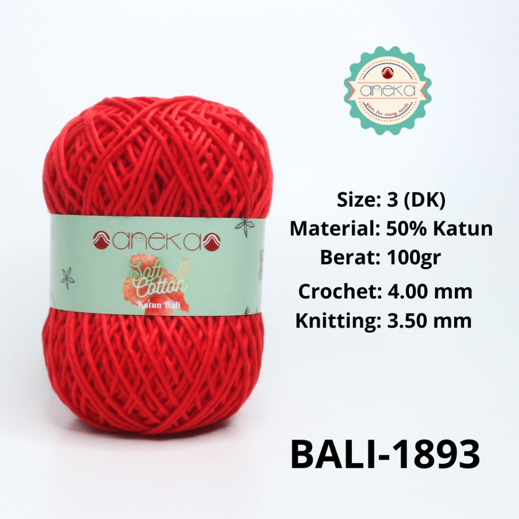 ANEKA - Benang Rajut Katun Bali ANEKA / Soft Cotton Big Ply made by ANEKABENANG - 1893