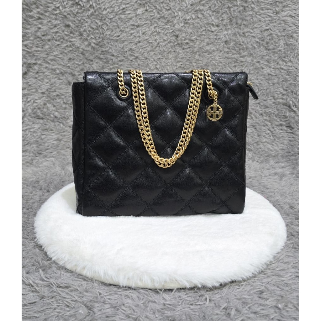(100% ORI) TB WILLA QUILTED LEATHER SHOULDER BAG BLACK