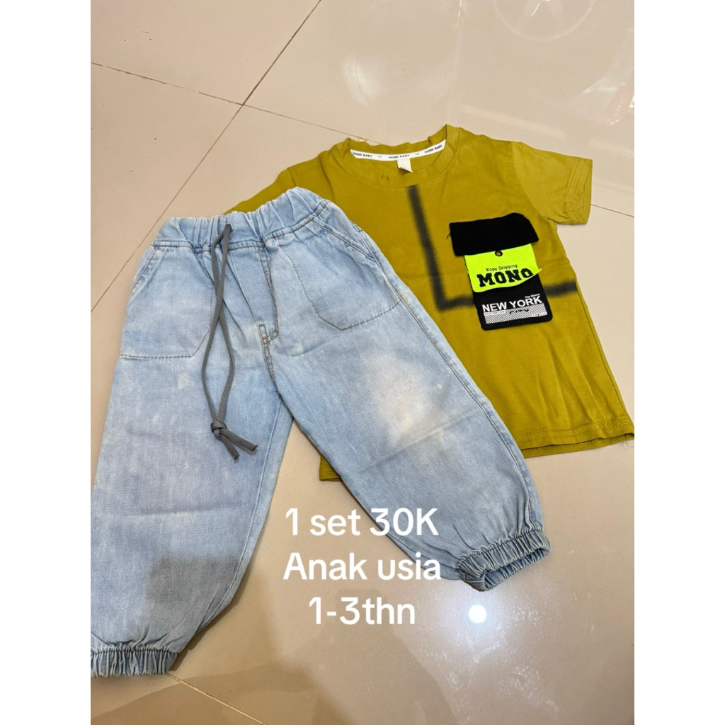 Preloved Baju Celana Anak Laki Laki Atasan Bawahan Setelan