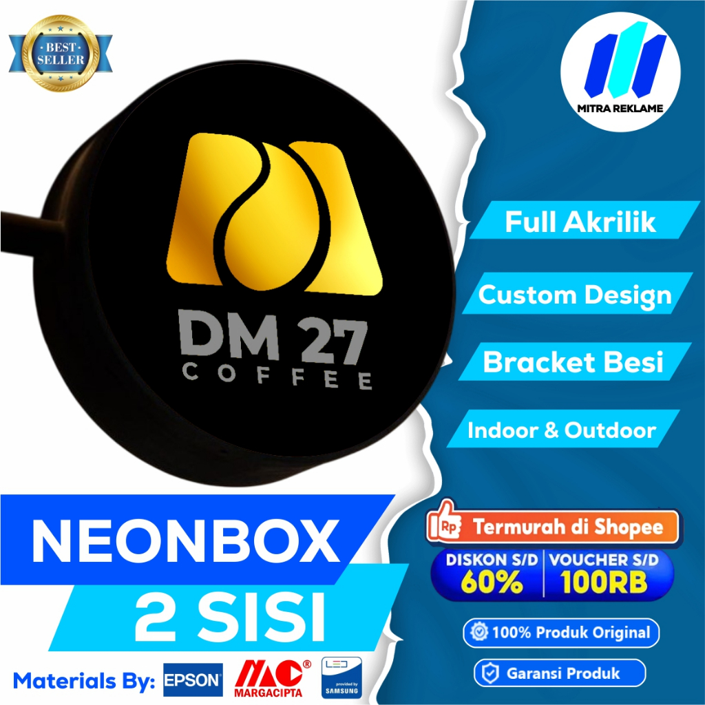 Neon Box Akrilik Free Design | Neon Box Bulat