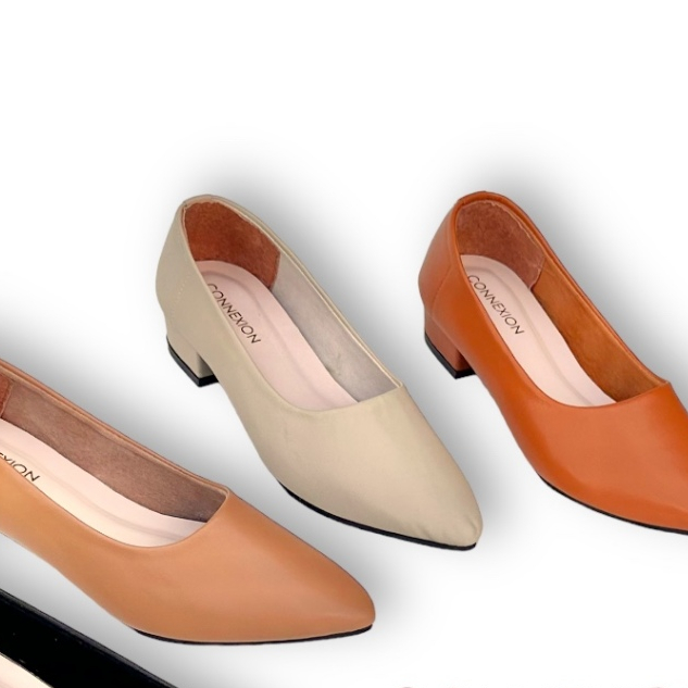 Sepatu Kerja PNT Polos fantouvel wanita hak pendek hak tahu