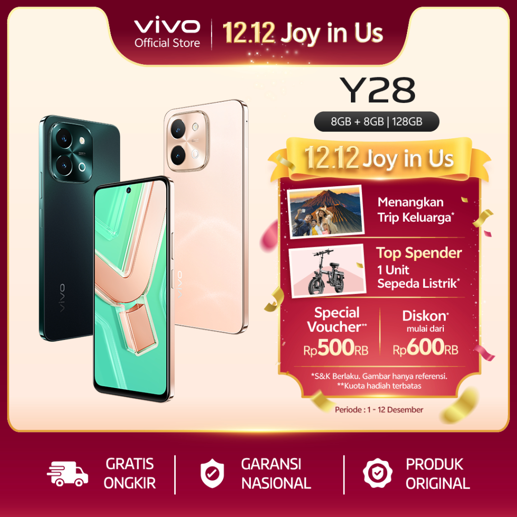 vivo Y28 (8/128) - 44W FlashCharge+6000mAH, Dynamic Design, Dual Speaker + 300% Audio