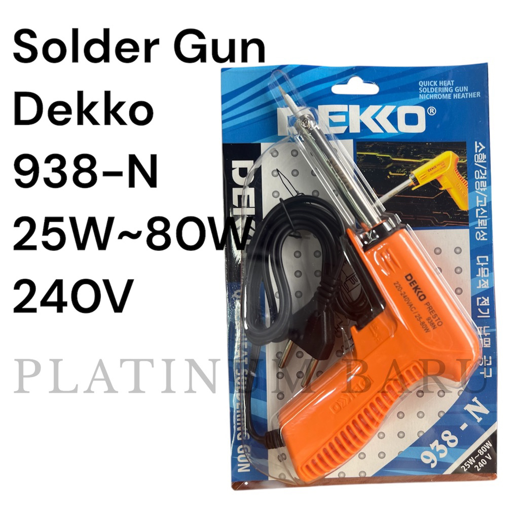Solden Gun Dekko Solder Iron 938-N / 938N 25-80W 240V Solder Tembak Solder Listrik Dekko