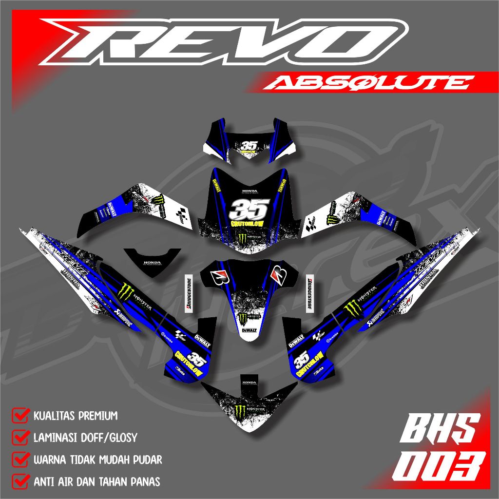 Decal Stiker Revo Absolute - Sticker Decal Full Body Motor Revo Absolute Desain Terlaris BHS.003