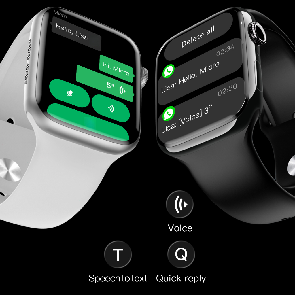 HOT DEALS [Garansi 1 Tahun] KIRO for iPhone Smart Watch-support Whatsapp Reply-Watch S11 Pro