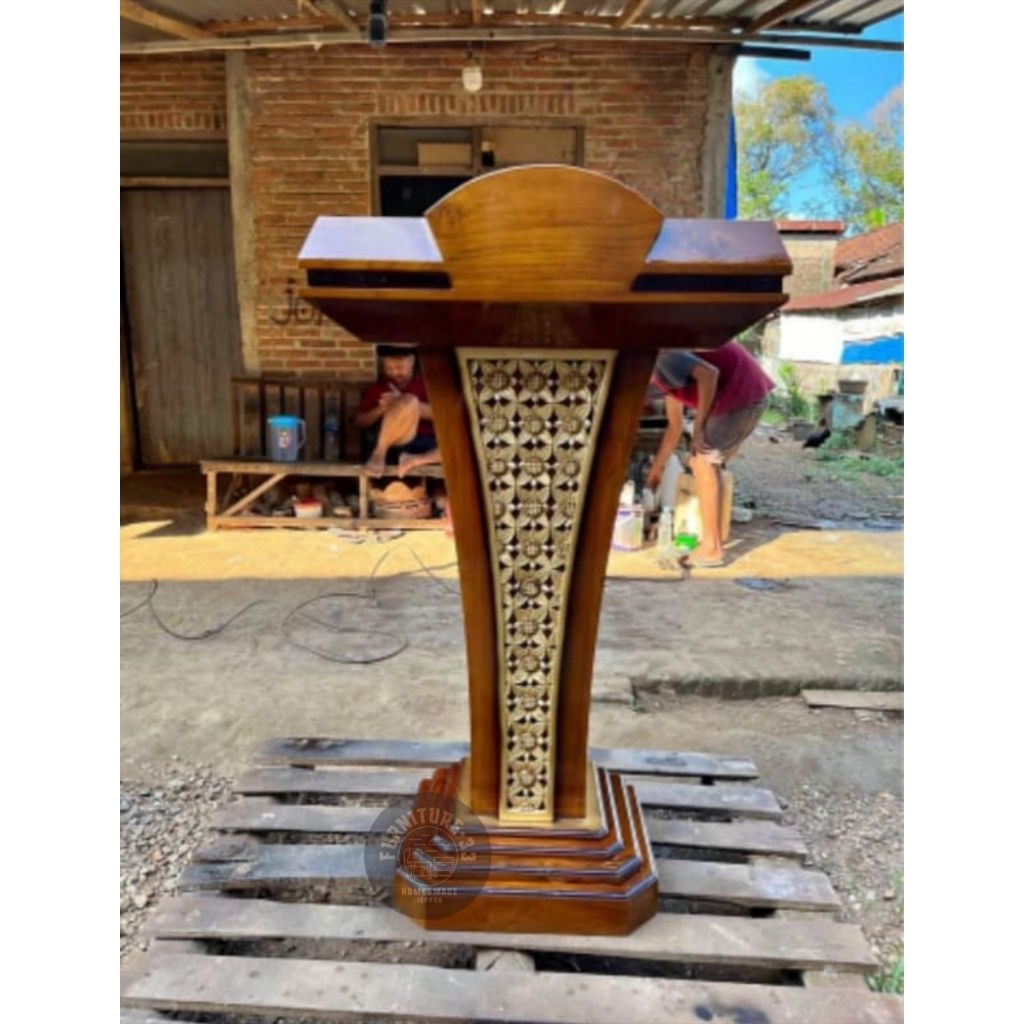 MIMBAR PRESIDEN/MIMBAR PODIUM, MIMBAR MASJID KAYU JATI MURAH'