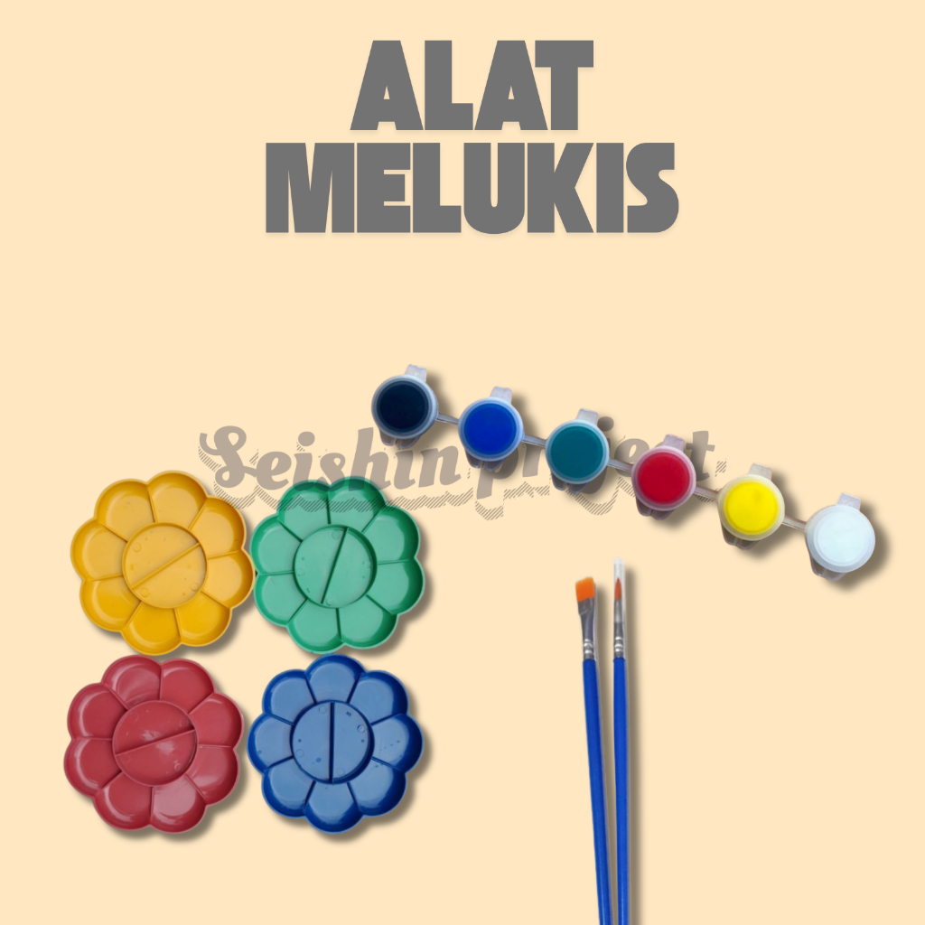 Alat untuk melukis / alat lukis / cat akrilik / kuas lukis / palet lukis