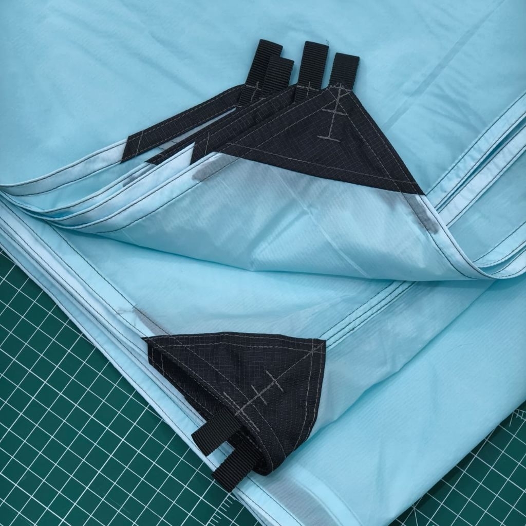 Flysheet Ultralight Nylon 3x3 15D biru muda (19 loop) Shelter Atap Tenda Camping