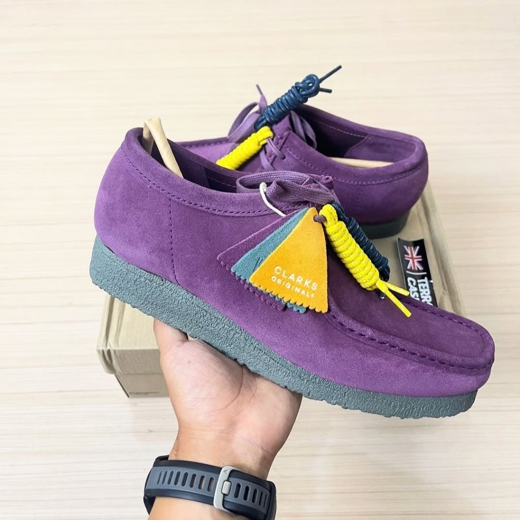 Clarks Wallabee Purple Suede Combi Original BNIBWT