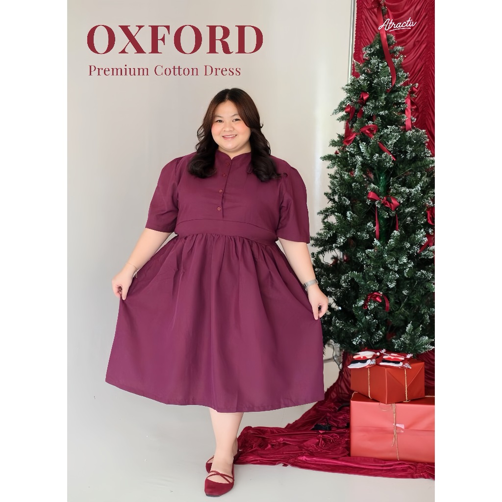 ATRACTIV Dress Katun Premium Big Size LD120 130 135 142 150 Dress Big Size Hitam