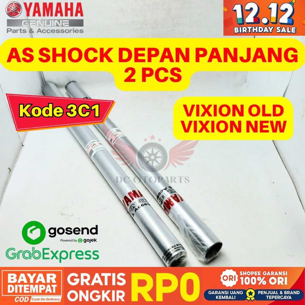 3C1 AS SHOCK DEPAN PANJANG VIXION ALL TYPE ORIGINAL YAMAHA GENUINE PARTS, PAKET AS SHOCK ORIGINAL VI