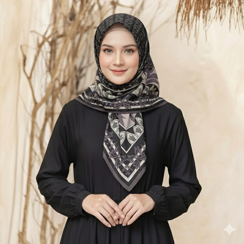 Mama In Fashion - Jilbab Segi Empat Voal Motif / Jilbab - Hijab - Kerudung segi empat Motif Terbaru 
