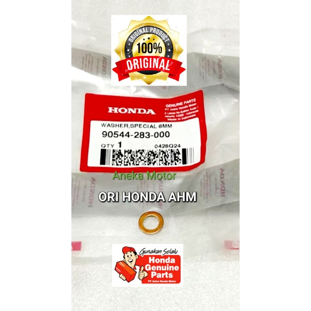 90116 KV3 701 90544 283 000 AHM Baut L 8x18 mm Ring  8mm Suling Shock Depan Honda Beat Karbu Beat Fi