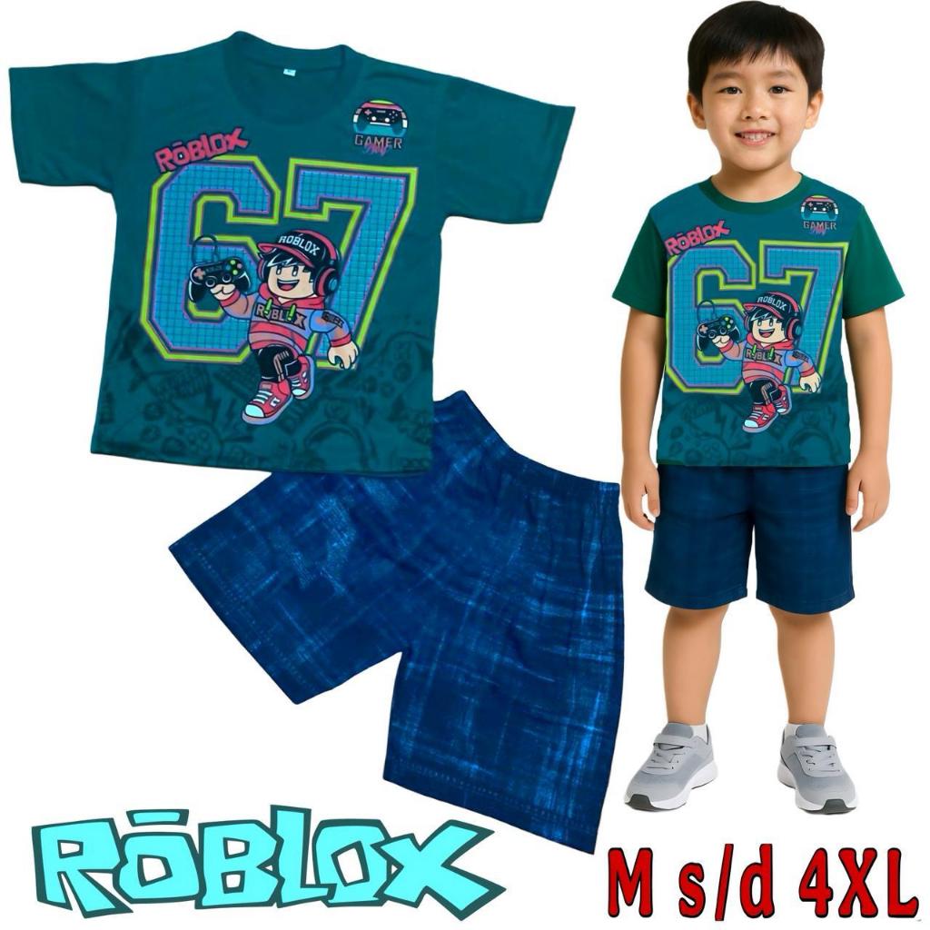 Setelan Anak Laki Laki motif Roblox  Angka / Baju Anak Gambar Angka Roblox  / Pakain Anak Laki Gamba