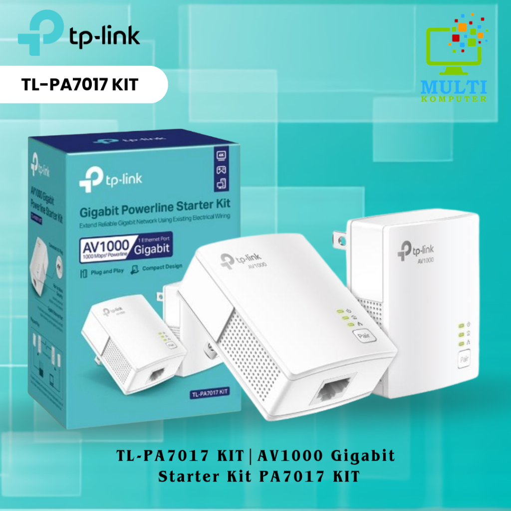 Powerline TP-Link TL-PA7017 KIT AV1000 Gigabit Starter Kit PA7017 KIT
