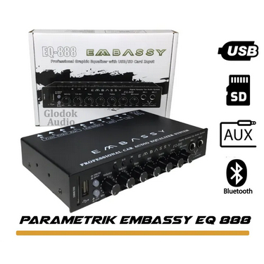 Parametrik preamp Embassy EQ-888 Bluetooth equalizer Parametrik Equalizer Plus MP3 Bluetooth Embassy