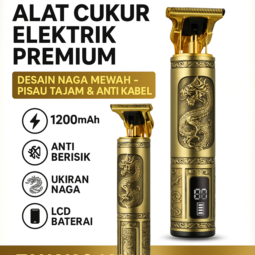 ( ASLI ) Alat Cukur Rambut Elektrik Vintage T9 dengan Pisau Tajam Anti Karat