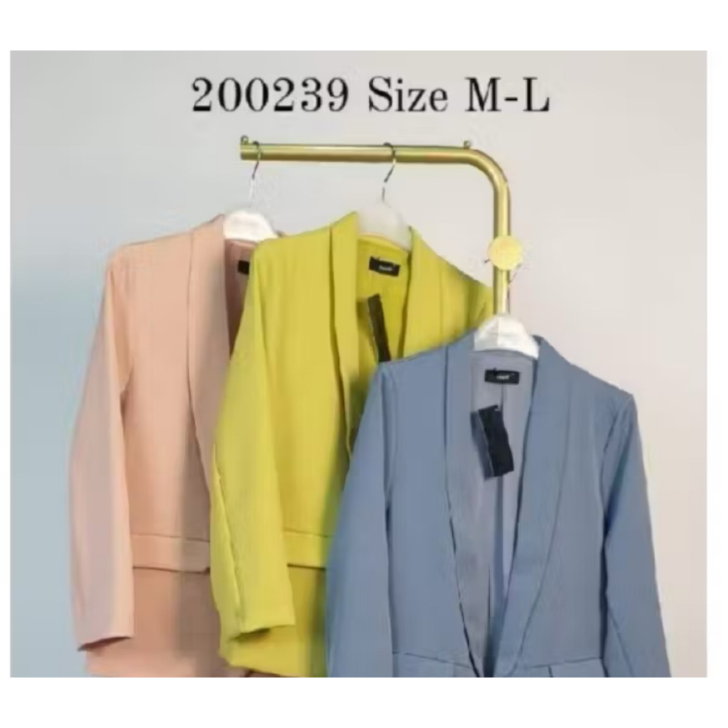 Long blazer scuba panjang / blazer wanita kerah tanpa kancing scuba premium