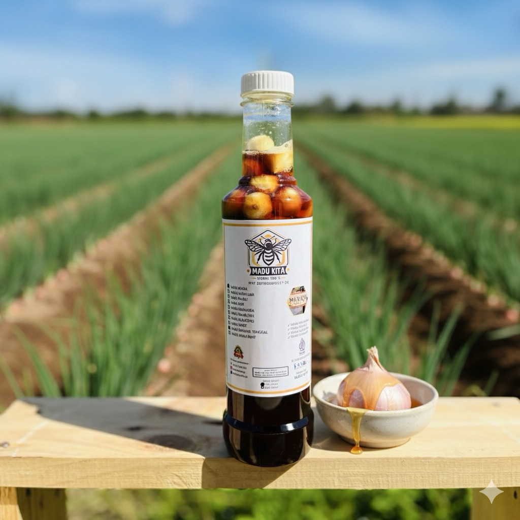 Madu Hitam Bawang Putih Tunggal/Lanang FERMENTASI 500gr