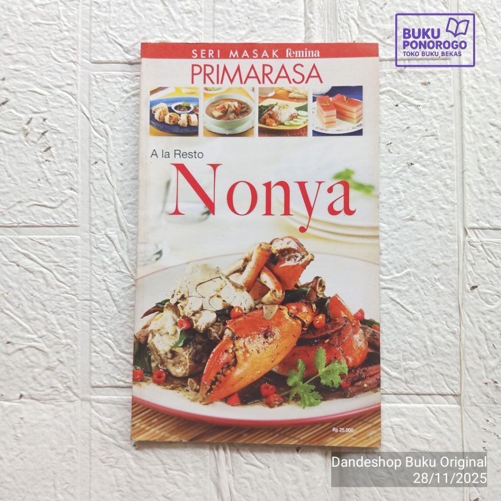 (BEKAS) A La Resto Nonya - seri masak Femina Primarasa - BUKU RESEP MASAKAN ORIGINAL