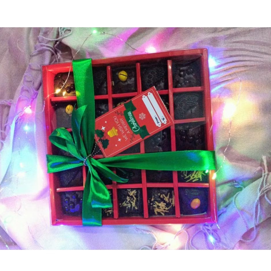 Fudgy Brownies Sekat/ Hampers Natal/Brownies natal