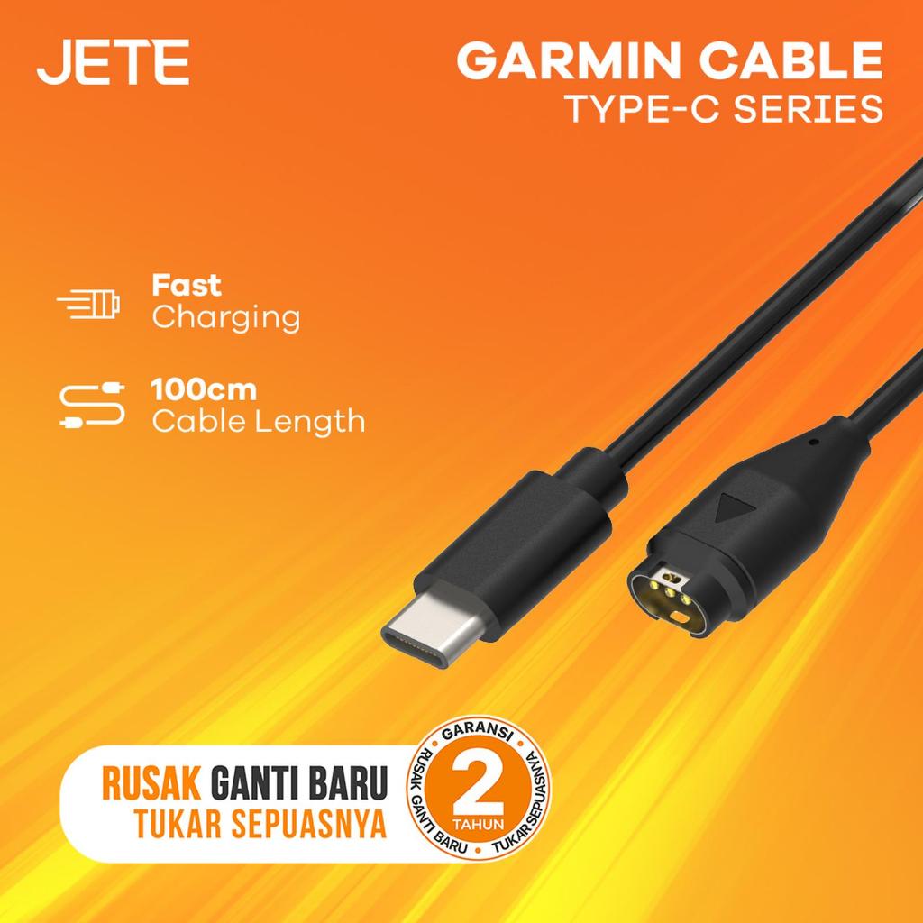 JETE Kabel Charger Garmin Fenix | Forerunner | Venu | Instinct | VivoActive | Venu SQ, SQ2 Dll