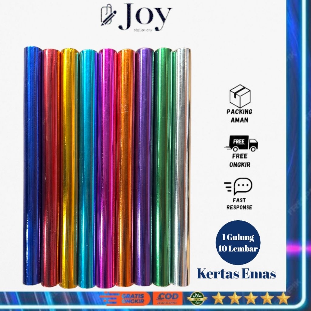 Kertas Emas/Prada/Metalik 50 × 60 Isi 10 Lembar (1 Gulung)