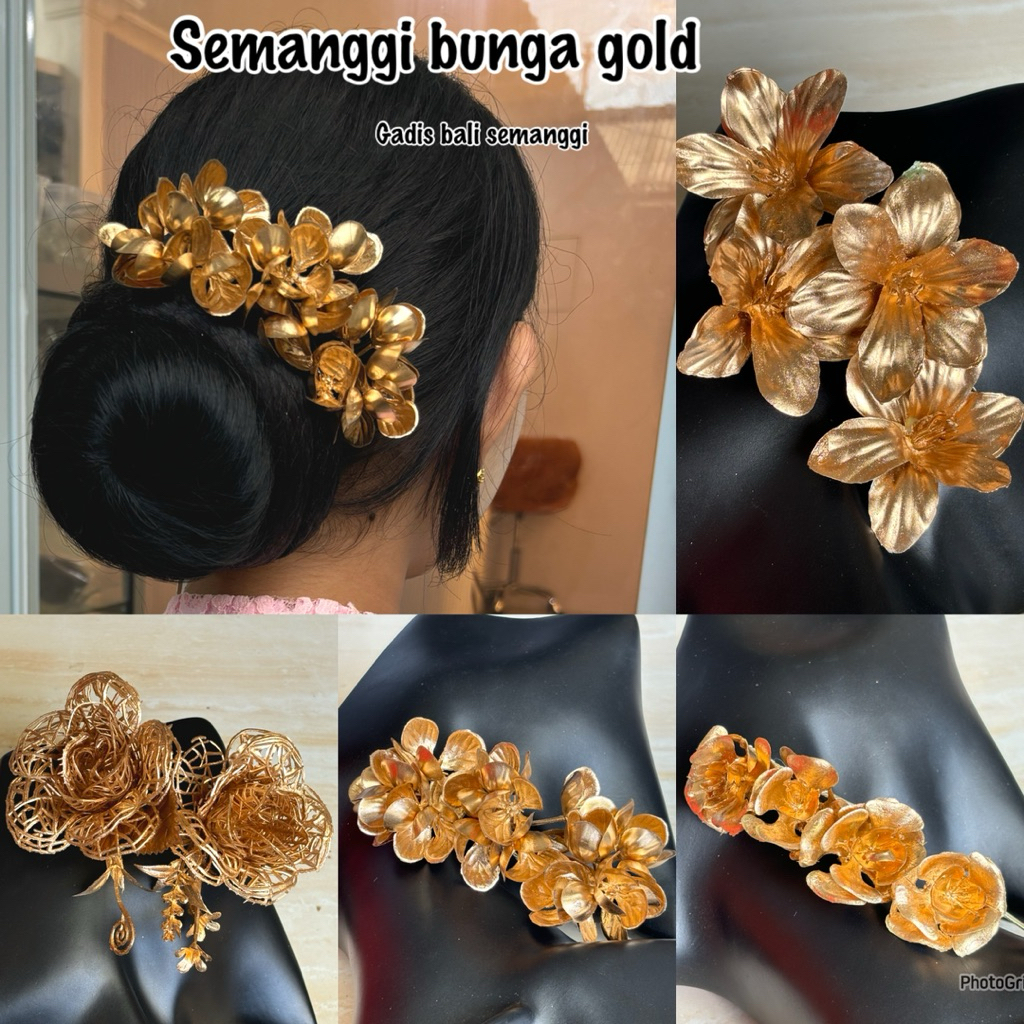 semanggi bunga gold/ semanggi kain/ bunga sanggul