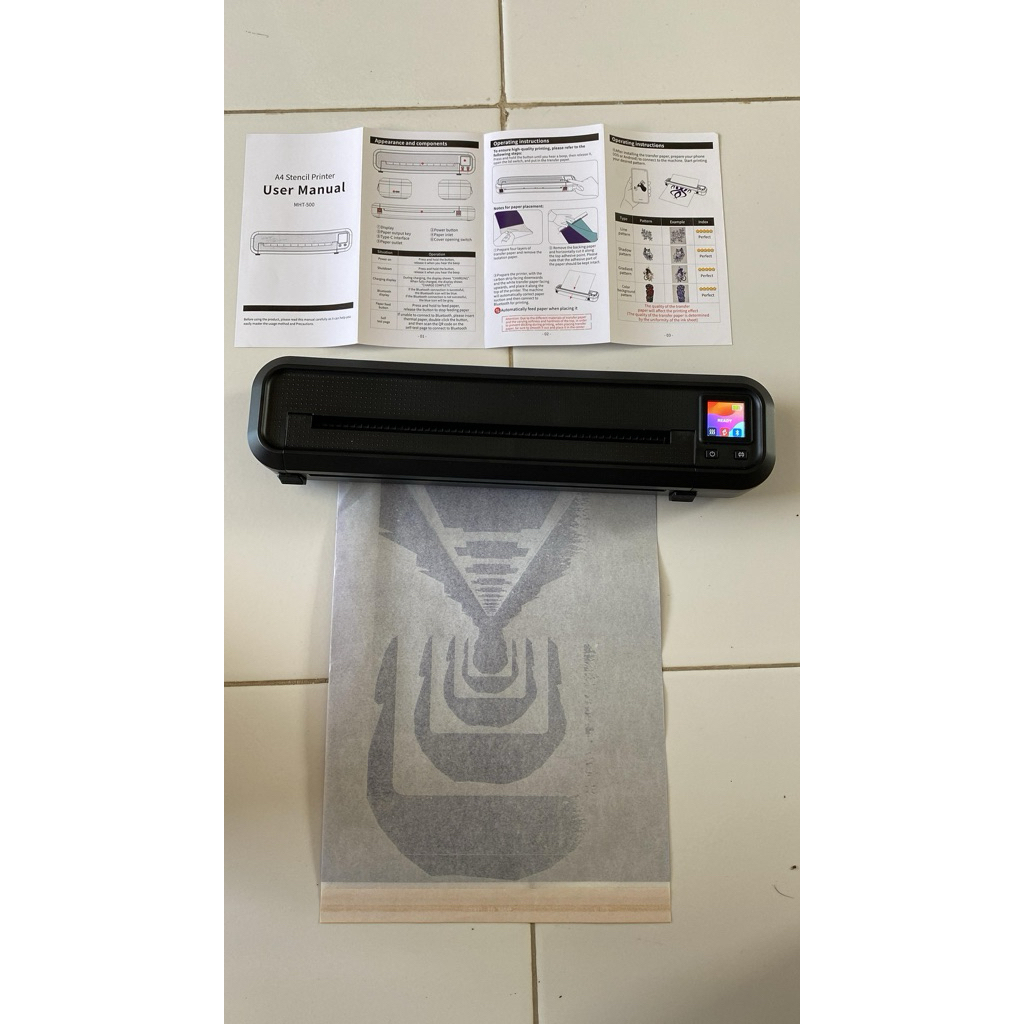 mesin printer transfer tattoo thermal tampilan led wifi bluetooth apps portable langsung koneksi hp 