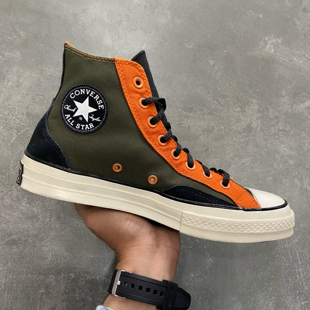 [Size 42] Rare Converse Chuck Taylor Court Reimagined Fusion 70S Cargo Khaki Fire Pit/Olive Orange E
