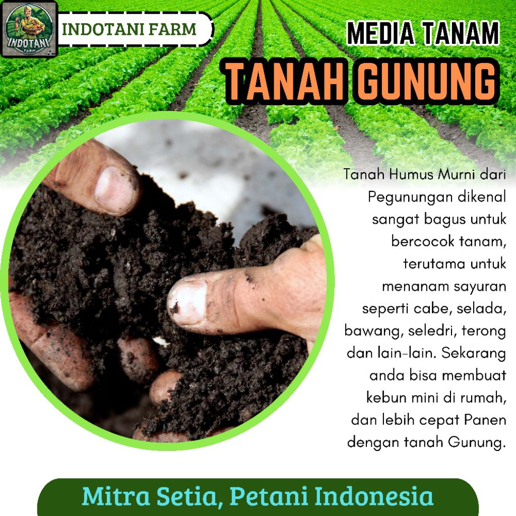 INDOTANI_ Tanah Gunung 10 Kg / Tanah Humus Pegunungan