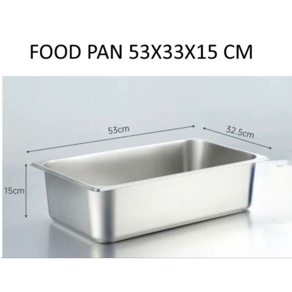 Food Pan Stainless bahan tebal, Wadah Prasmanan Premium 15 cm