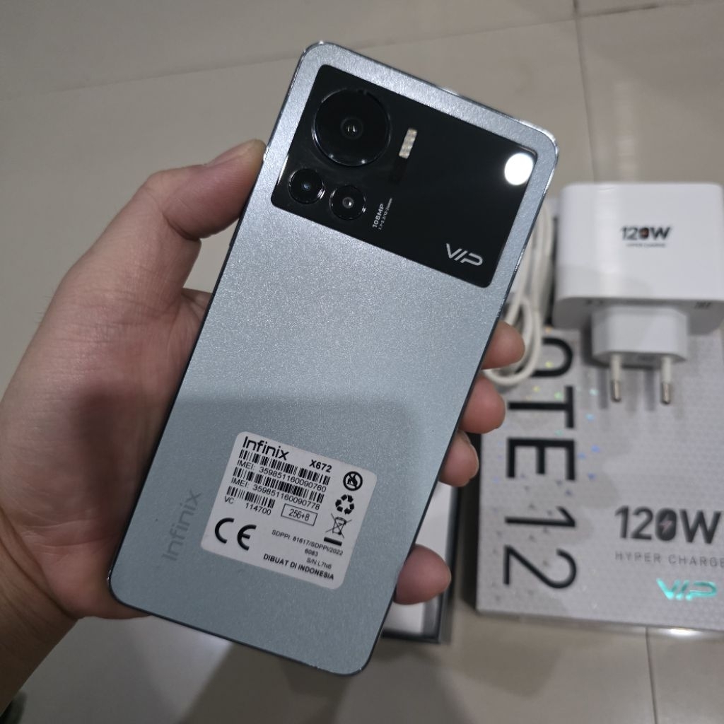 infinix note 12 vip 8/256 fullset mulus 99% second